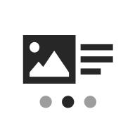 An image with text on the right and three navigation dots below represents the UW Story Slider block.