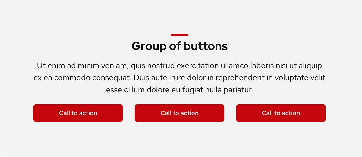 Evenly spaced text and buttons.