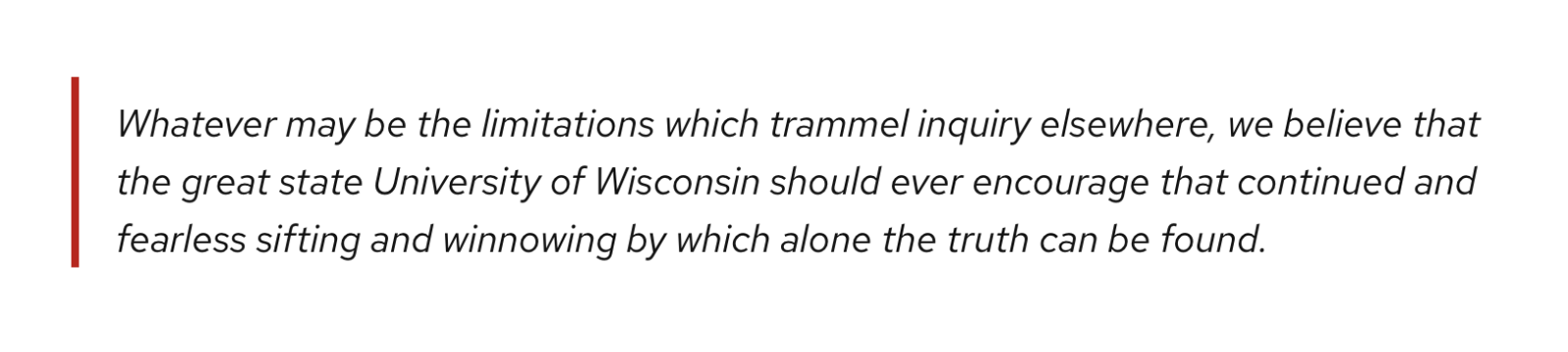 Blockquote in UW Theme Classic showing a boxed layout with a red border and italicized text.