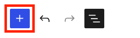 The Block Inserter button is a plus sign in the top left of the editor