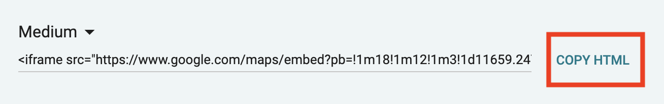 Click the Copy HTML button button to copy the embed iframe code
