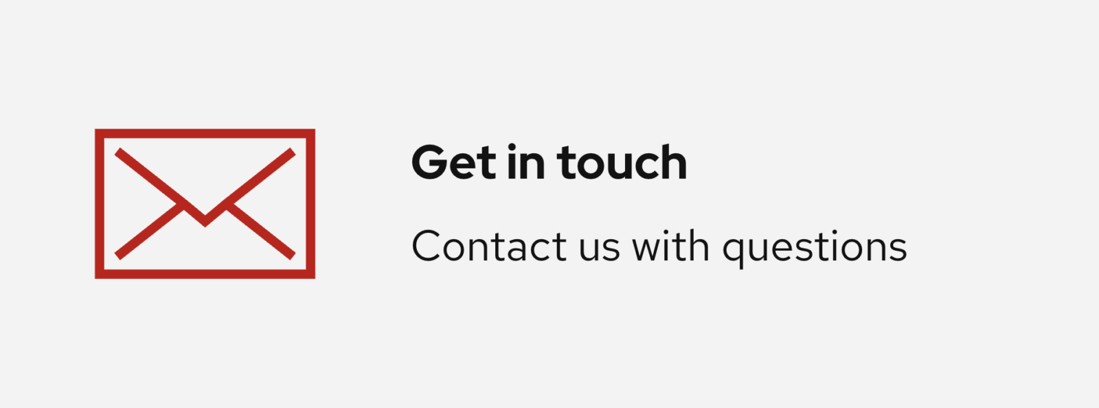 A mail icon paired with "contact us" callout