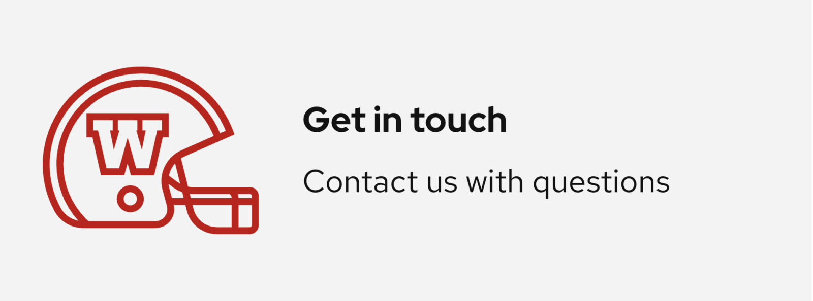 A football helmet paired with a "contact us" callout