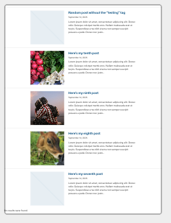 Posting Listings pattern with featured images on the left and text on the right