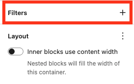 Filter panel highlighted