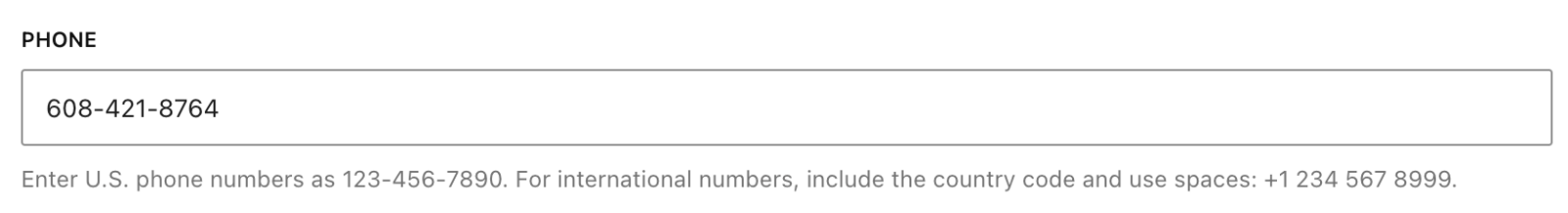 Phone number field in the UW People plugin