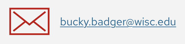 Envelope icon next to an email address, with no text label.