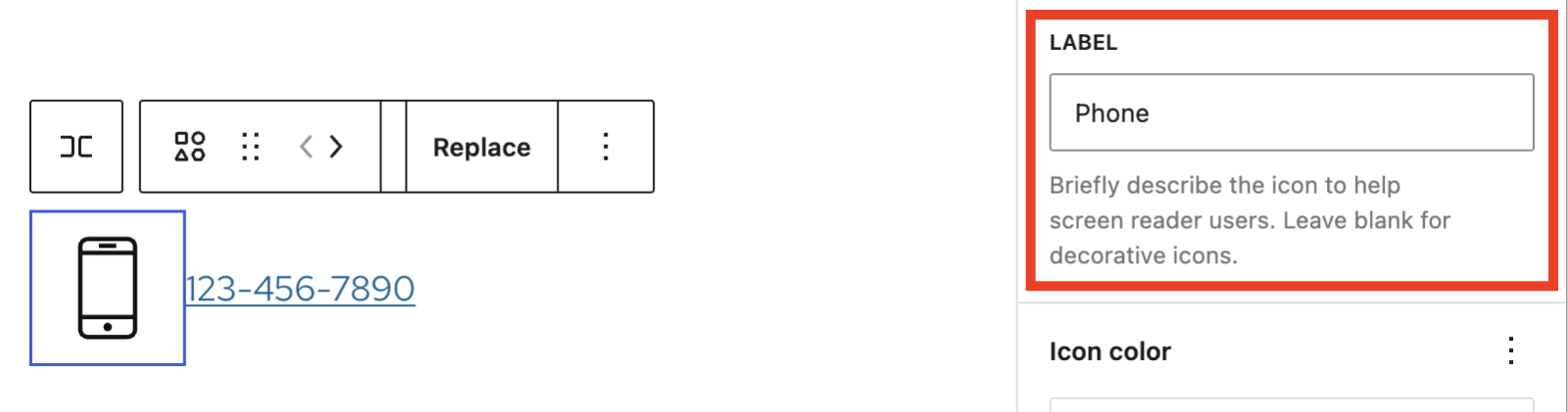 "Phone" as an icon label